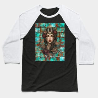 Copper Patina Boho Gothic Girl 3 Baseball T-Shirt